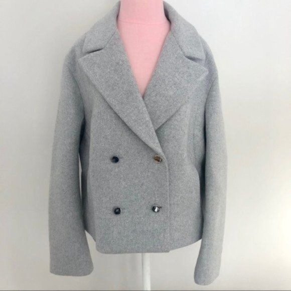 Ted Baker London Agneta Double Breast Crop Jacket in Light Gray Size 6 NWT - Picture 8 of 14